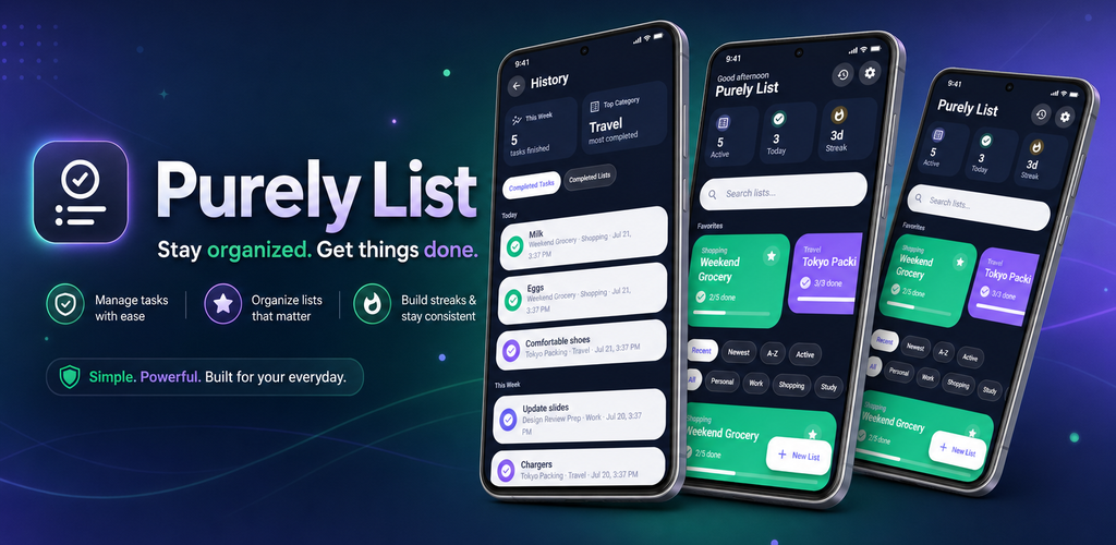 Purely List banner artwork